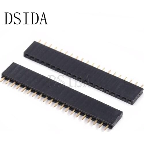10PCS Female Pin Header Strip 20 Pin Pitch 2.54 mm Single Row Female Pin Header 1x20 1*20 PCB Connector