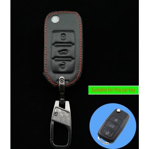 Hot Sale Leather Car Key Case For Volkswagen Polo Tiguan Passat B5 B6 B7 Golf 4 5 6 Mk6 Jetta Lavida For Skoda Octavia Protect