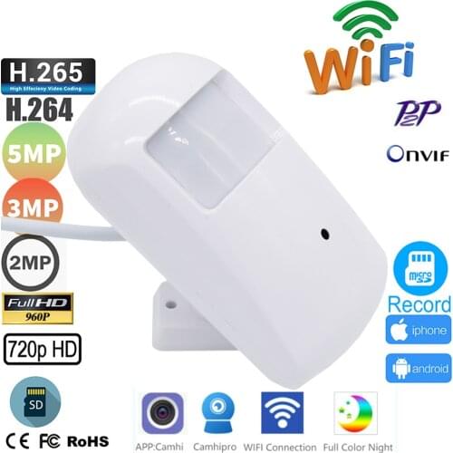 Camhi Onvif 1080P 5MP Onvif HD Pir Style RTSP Wifi IP Security Wireless 940nm Night Vision Covert Camera Sd Card Slot&Audio