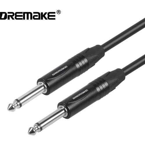 DREMAKE Jack 6.5mm/6.35mm 1/4 Inch Male to 1/4 Inch Male Unbalanced Patch Cord Quarter Instrument Cable for Keyboard Guitar Bass