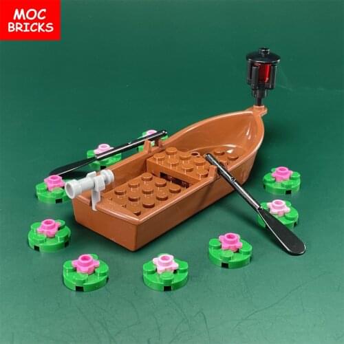 MOC BRICKS City Boat Famous Movie Ship Skull flag Building Blocks Pirate Model Diy kids Accessories Educational Toys