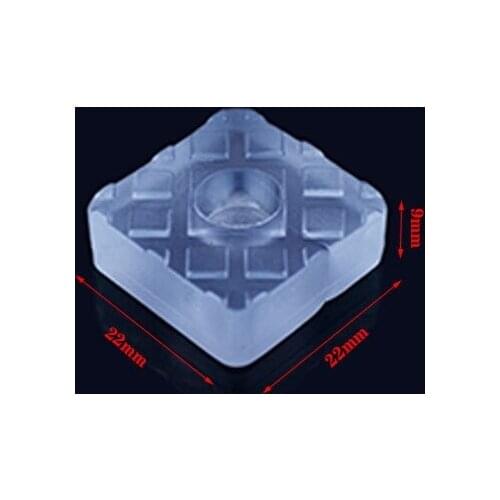 Square Chair leg pad 22x22mm Height 9mm thickened leg feet pad end floor protect scratch home furniture damper Clear transparent