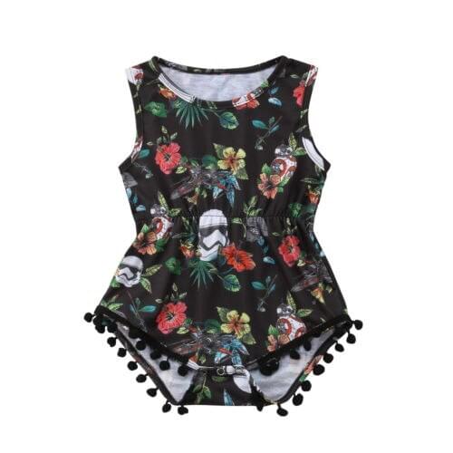 Hot Adorable Newborn Infant Baby Kid Girl Floral Tassel Striped Romper Sunsuit Party Clothes Jumpsuit Outfits cute