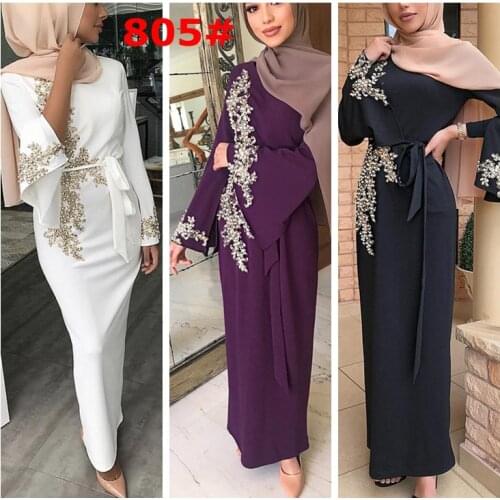 Arab Womens Lace Beaded Dress Hijabs Fashion Robe open abaya in dubai muslim fashion women abaya kimono