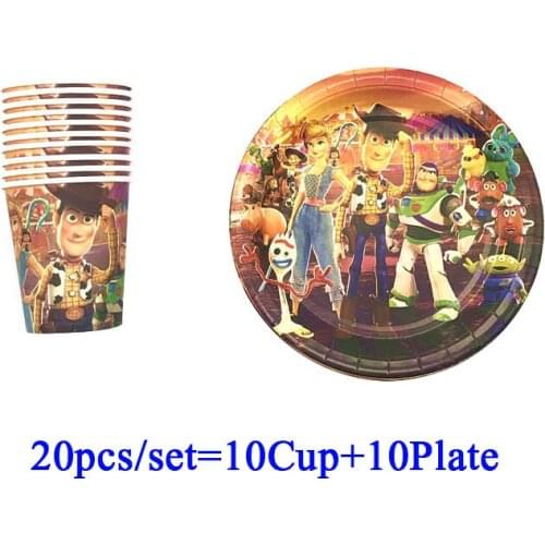 Disney Toy Story 4 Buzz Light Year Birthday Party Set Decorations Paper Cup Plate Baby Shower Kids Boy Childrens Party Supplies