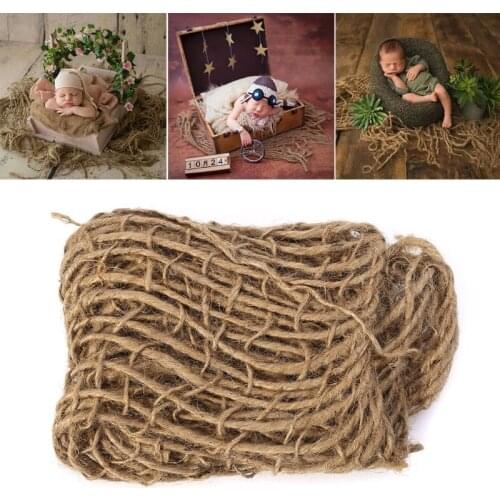 2018 NEW Newborn Photography Prop Chunky Burlap Layer Net Hessian Jute Backdrop Blanket Baby Care Gift