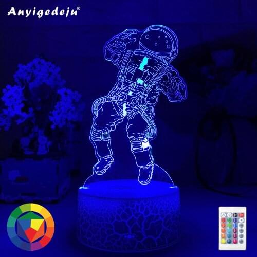 New Colors Change 3D Astronaut Night Lamp LED Illusion Visual Night Light Kids Bedroom Decoration Sleeping Lamp Best Kids Gifts