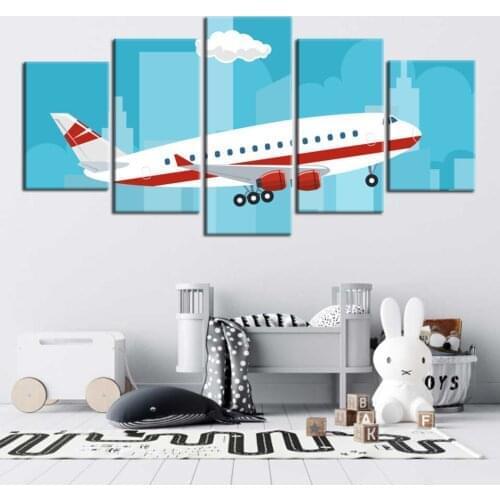 Poster Modern Space Shuttle Animation Picture Living Room Home Decoration 5 Piece Combination Childrens Hobby Gift Wall Art