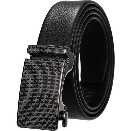 Automatic Buckle First Layer Cow Leather Belt Fashion Mens Belt Casual Style Belt