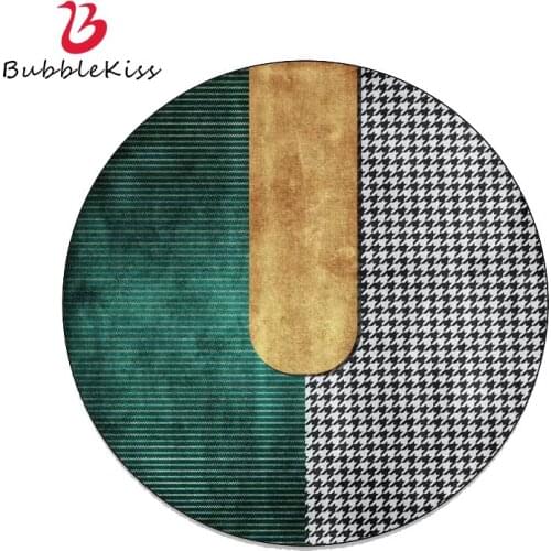 Bubble Kiss Nordic Style Geometric Lattice Rugs for Bedroom Green Home Decor Carpets for Living Room Anti-wrinkle Floor Mat