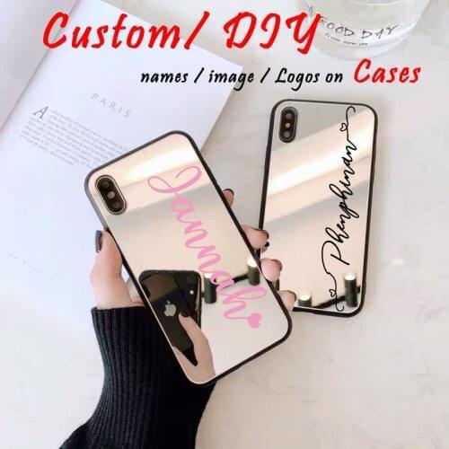 Custom Name logo photo on Luxury Full Mirror Soft TPU Case For iphone 12 Pro Max 12 mini 5.4 i12 pro 6.1 phone cases coque