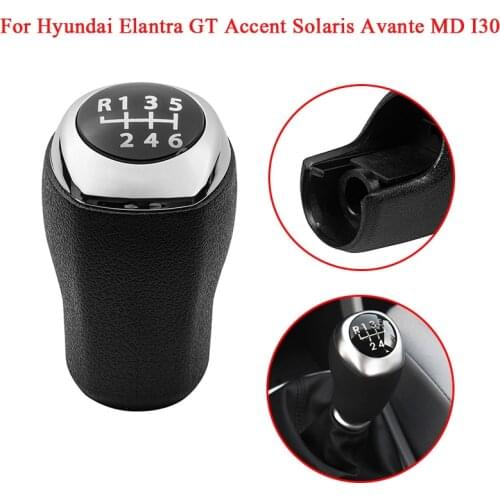 Manual Car Gear Shift Knob Shifter Lever Stick Handball Head For Hyundai Elantra GT Accent Solaris Avante MD I30 Chrome / Matte