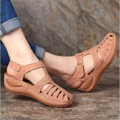 Summer Womens Sandals Shoes Ladies Comfortable Ankle Hollow Round Toe Sandals Soft Sole Shoes Fashion Sandalias Mujer 2019