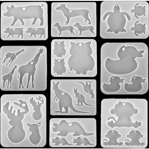Animals Deers Owls Shape Silicone Mold Resin Mold For DIY Epoxy UV Resin Jewelry Pendant Casting Molds Jewelry Making Tools