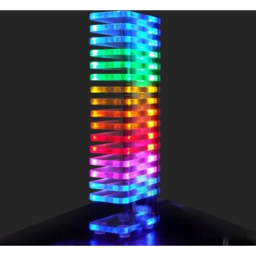 AIYIMA LED Music Audio Spectrum Indicator KS16 Fantasy Crystal Cube LED Home Theater DIY Kit Music Spectrum VU Tower
