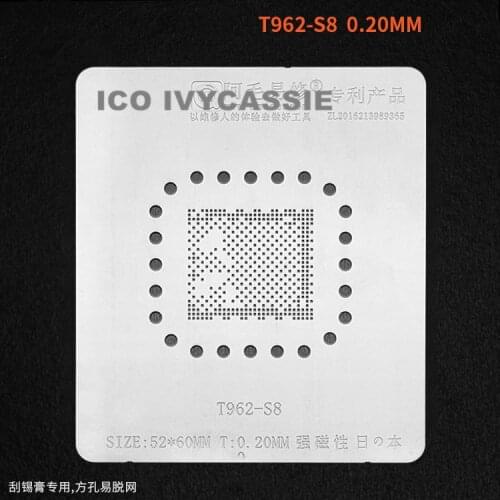 T962-S8 BGA Stencil For LCD TV IC Reballing Chip Pin Solder Tin Plant Net Amaoe Square Hole