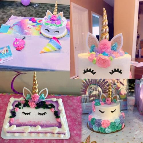 Childrens Birthday Party Decoration Unicorn Horn Cake Topper Cake Accessories Girl Boy Unicorn Small Card Party Gift