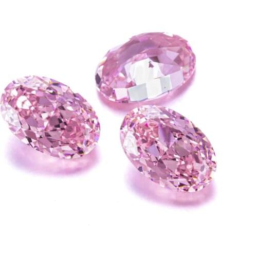 Zhanhao 2021 Factory Price Hand Made Oval Ice Cut Simulant Stones Loose Gemstone Fancy Pink Yellow White Diamond