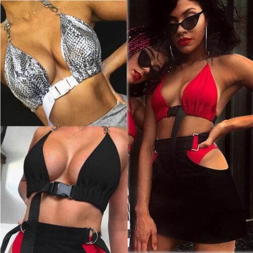 Women Front Buckle Bralette Bralet Bra Ladies Bustier Crop Top Unpadded Tank