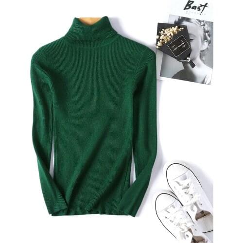 2020 New AUTUMN Winter Women Knitted Turtleneck Slim Fit Sweater Casual Soft Jumper Fashion Slim Femme Elasticity Pullovers