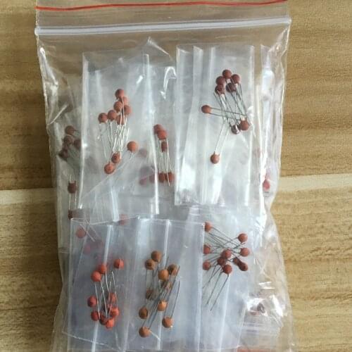 1bag/lot Ceramic Capacitor Package Inline Capacitor 2pf-0.1UF 30 kinds Each 10 Ceramic Tiles Sample Bag connector