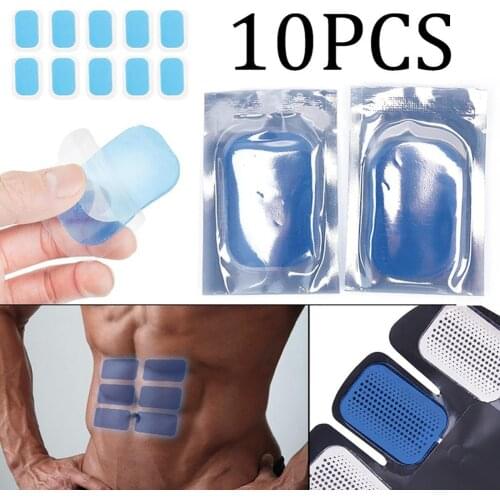 10 Pcs/Pack Portable Muscle Patch Hydrogel Pads Abdominal Massage Gel Patch Gym Fitness Equipment Machine Stickers For EMS AB