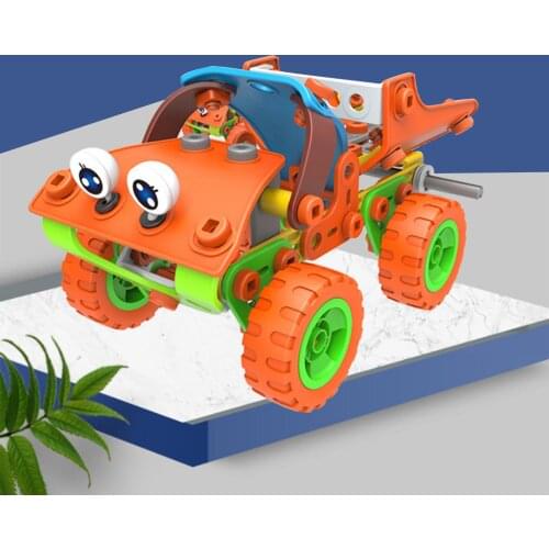 136Pcs/Set 5 in 1 Educational DIY Construction Vehicle Car Building Learning Kit