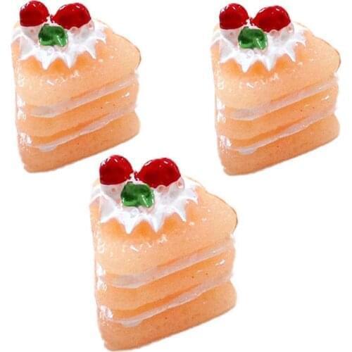 3Pcs Simulation Chocolate Cakes Miniature Food Figurine Dollhouse Accessories