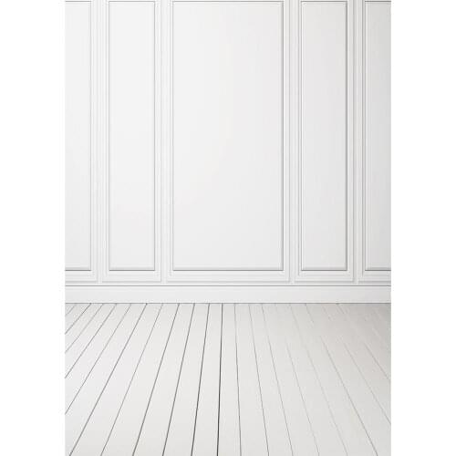 White Wall Wooden Floor Photo Backdrop Customized Photography Background for Baby Children Portrait Toy Pets Photoshoot Props
