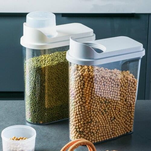 Large Plastic Storage Box Kitchen Food Storage Tank Sealed Jar Home Kitchen Storage Jars