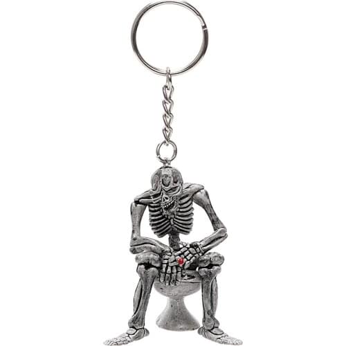 Key Chain Car Styling Interior Accessories Car Key Rings Cool Purse Bag Decor Keyring Auto Keyfob Rubber Toilet Skulls Keychain