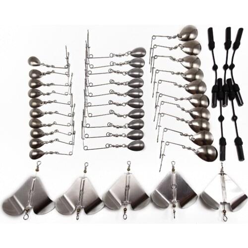 CATCHSIF 40pcs spinnerbaits and buzzbaits blades and rattler add sound fishing lures customization kit