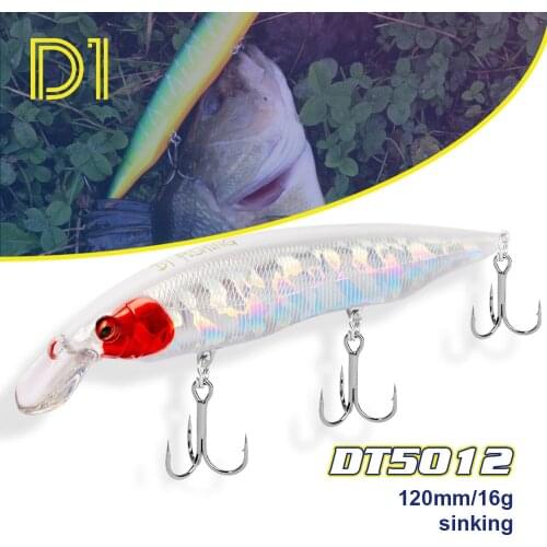 D1 jerkbait 2021 Bait for fishing 120MM 16G Minnow lure Sinking wobbler for pike bass tuna carnkbait DT5012 fishing accessories