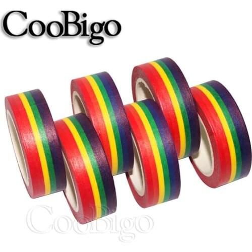 1Pcs Washi Tape Rainbow Masking Tape Decorative Adhesive Tape for Scrapbooking Pencil Diary Stationery Photo Album Gift Card