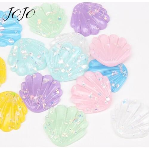 JOJO BOWS 40mm 8pcs DIY Craft Supplies Shell Planar Resin Accessories For Crafts Apparel Phone Case Stickers Headwear Decoration