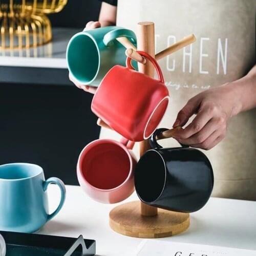Ceramic Breakfast Milk Cups 380ML Soild Color Coffee Cup Couple Water Mug Kitchen Drinkware Household Supplies