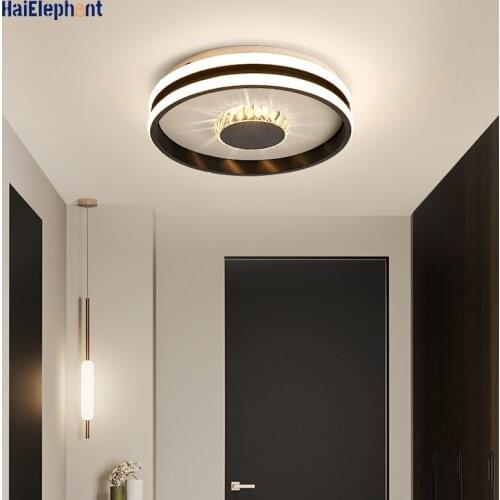 Round Square Crystal Aisle Lamps Modern LED Ceiling Lights For Living Study Room Bedroom Corridor Loft Home Decorative Lighting