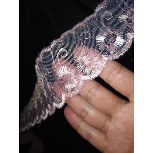 3yards 5cm pink dazzle color lace lace trim dress decoration DIY accessories