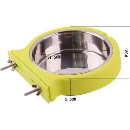L pet Bowl Hanging Stainless Steel Plastic Dog Tableware Cat Feeder Fixed Drinking Basin