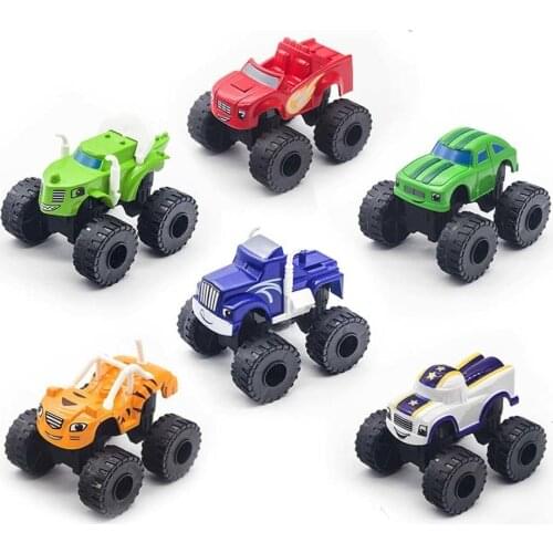 6PCS Racing Car Blaze Monster Diecast Toy Russia Miracle Crusher Truck Toys Vehicle Car Transformation Toys Best Gifts For Kids