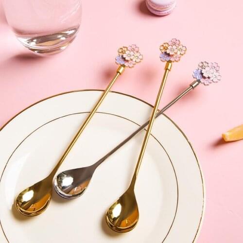Creative Stainless Steel Spoon Coffee Spoon Cutlery Flower Coffee Spoon Christmas Gifts Kitchen Accessories Tableware Decoration