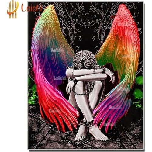 Diamond Painting Color Angel wings series diamond rhinestone full square drill,full round diamond embroidery mosaic home decor