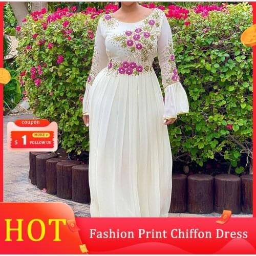 Maxi Dress 2021 Summer Autumn New Womens Casual Flare Sleeve Sleeve High Waist O-neck White Dress Female Elegant Casual Dresses