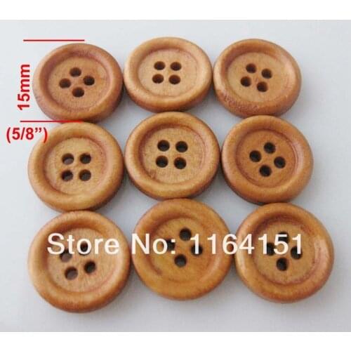 50pcs/lot 15mm Natural Wood good Button Sewing clothing assorted children/decoration/Craft/Scrapbooking Accessorie china