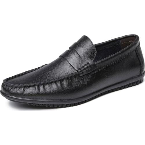 Plus Size 46 Genuine Leather Men Loafers Comfortable Casual Leather shoes Men Slip on Driving Shoes Moccasins Men shoes