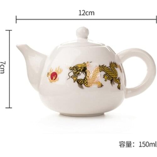 1pcs Hand-Painted Tea Pot White Ceramic Single Ceramic Bubble Teapot Tea Pot Set Tea Maker Tea Cup
