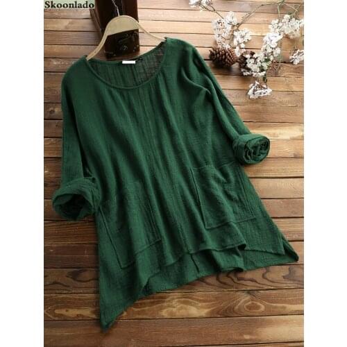 Newest women cotton linen tops Plus size 5Xl oversize linen blouse formal working female blouses solid elegant lady tops good