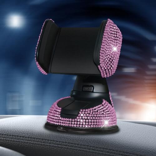 Universal Car Phone Holder Fashion diamond Air Outlet Dashboard Storage Holder Rhinestone Navigation Bracket Auto Interior Decor