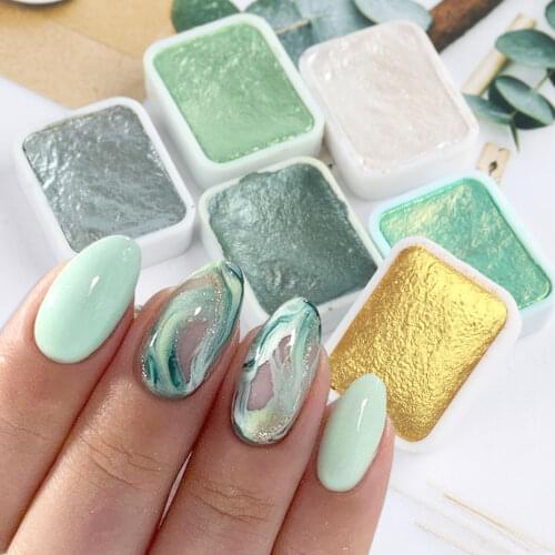 Gorgeous Nails Glitter Painting Blooming Pigment Marble Graffiti Nail Art Design Dipping Powder Chrome Manicure Accessory BE1915