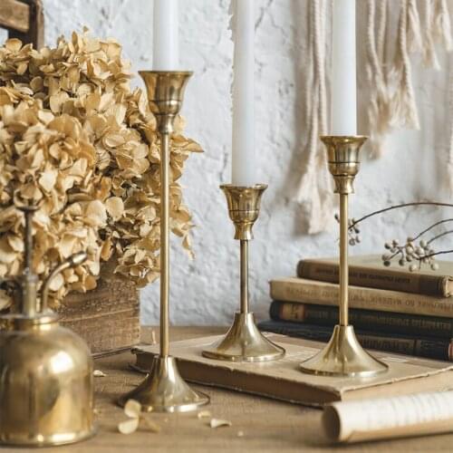 Vintage European Candlestick Stick Holders Table Centerpiece Gold Candle Holders Living Room Kandelaar Wedding Decoration BI50CH